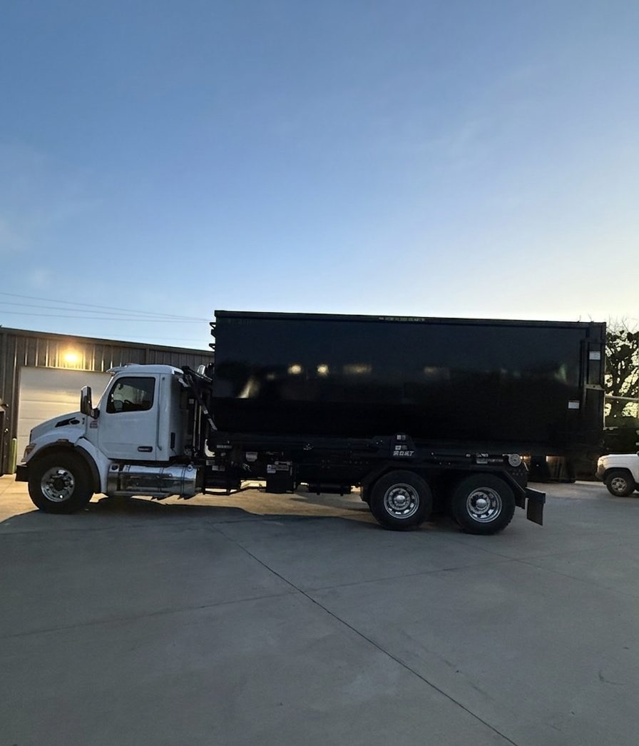 Roll-off dumpster delivery truck serving the Oklahoma City metro